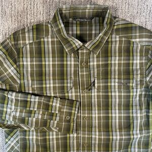 Sitka Gear Globe Trotter Shirt Long Sleeve Button Up Plaid Men's L Outdoor Hunt
